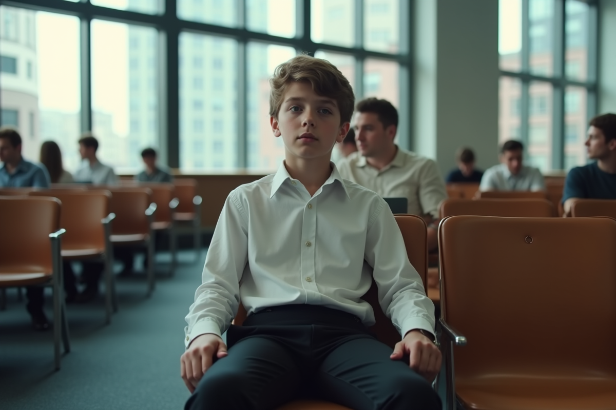 Adolescent en attente dans une salle d