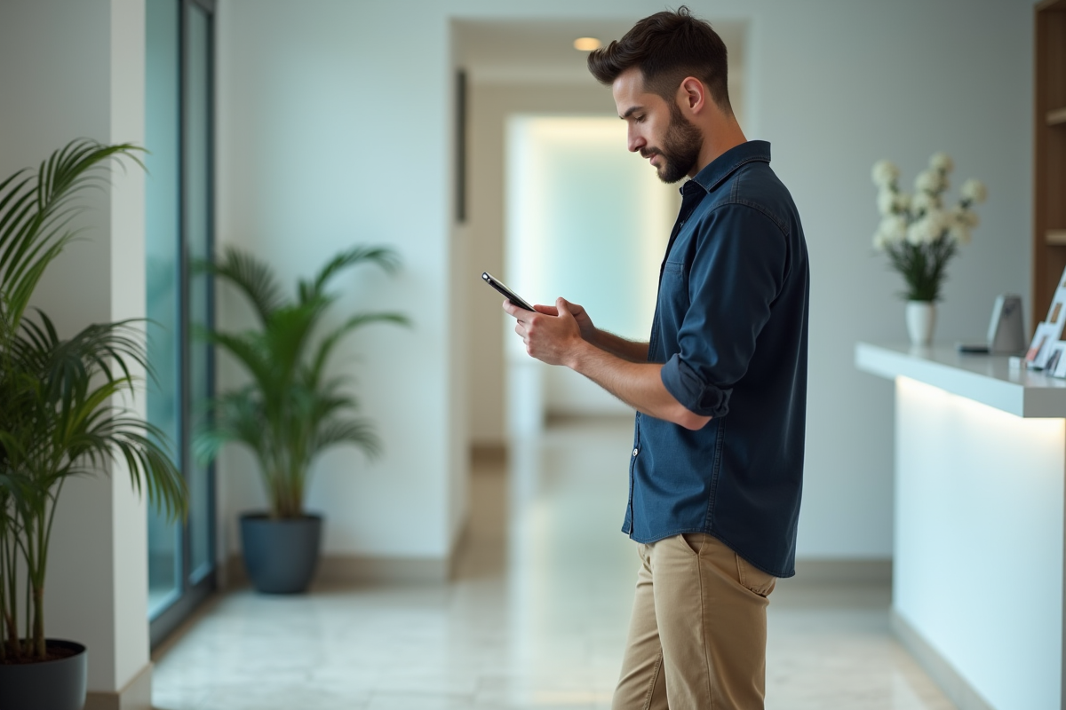 Homme lisant les instructions d