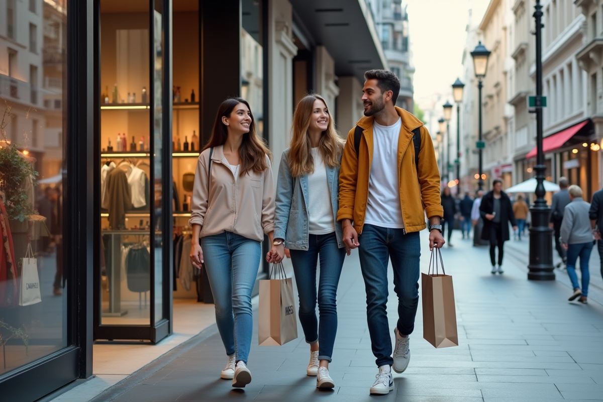 Groupe de jeunes sortant d